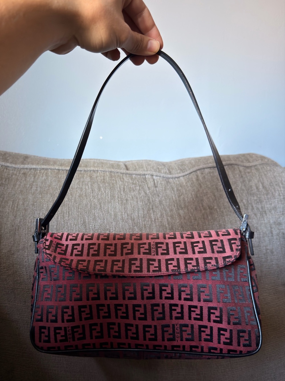 Fendi Zucchino FF Shoulder Bag Vintage